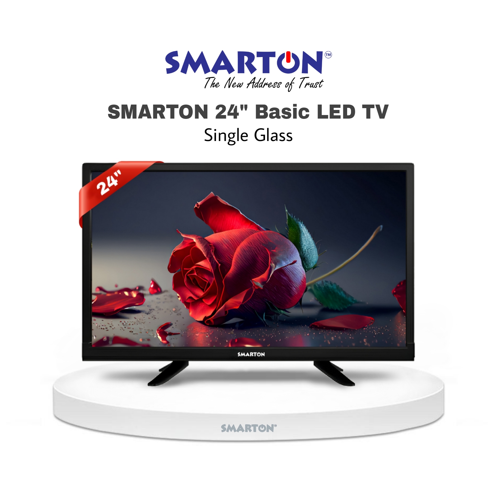 SMARTON 24” BASIC SINGLE GLASS LED TV (MODEL-SM24BSG26)