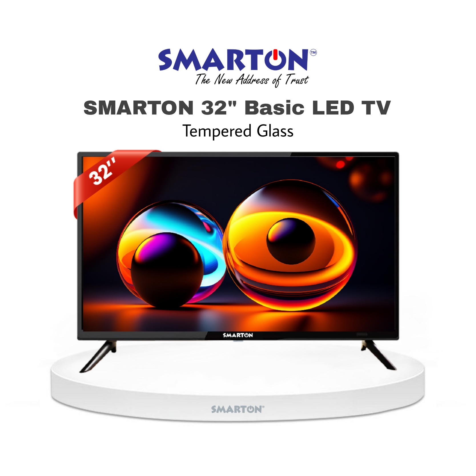 SMARTON 32” BASIC DOUBLE GLASS LED TV (MODEL-SM32BDG26)