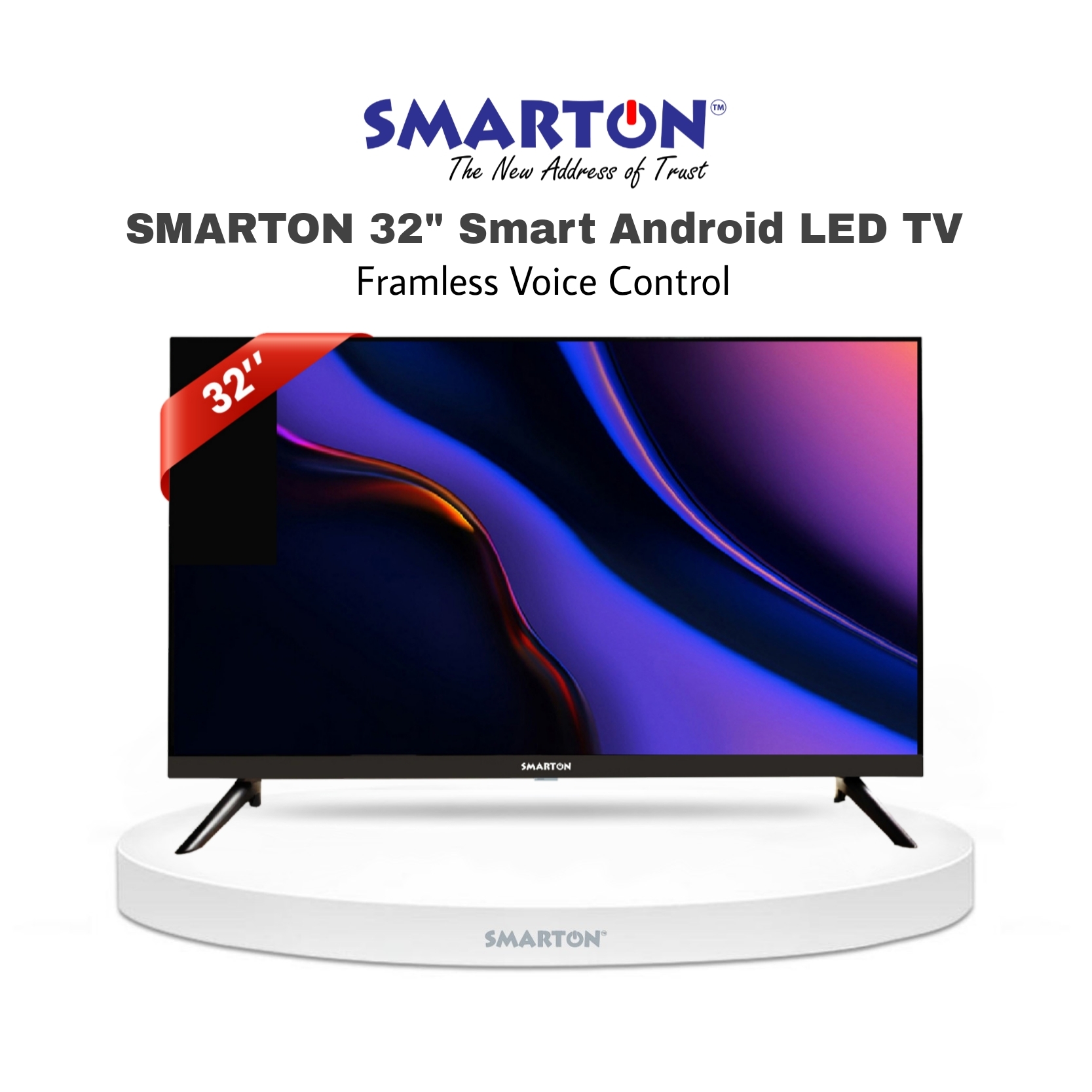SMARTON 32” SMART FRAMELESS VOICE CONTROL  ANDROID LED TV (MODEL-SM32VSFL26)